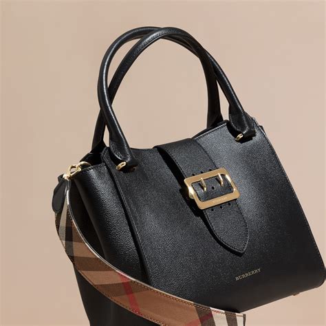 burberry medium buckle tote in black|burberry medium top handle tote.